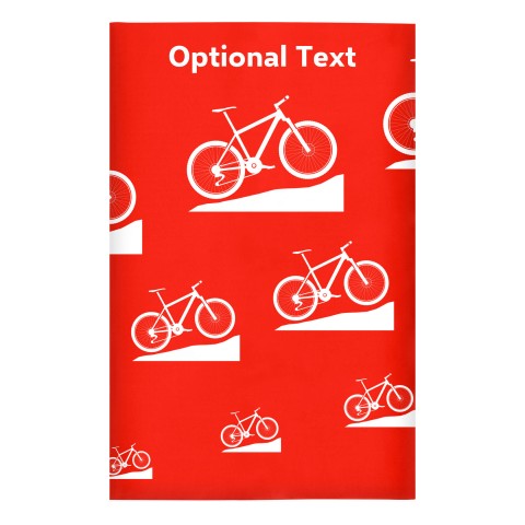 Regular (38cm x 25cm) (Mountain Biking Icon) Red - Stretch Polyester (Optional Personalised Gift Text)