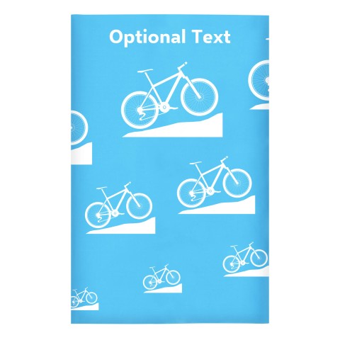 Regular (38cm x 25cm) (Mountain Biking Icon) Sky Blue - Stretch Polyester (Optional Personalised Gift Text)