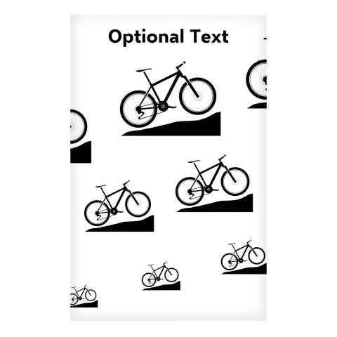 Regular (38cm x 25cm) (Mountain Biking Icon) White - Stretch Polyester (Optional Personalised Gift Text)