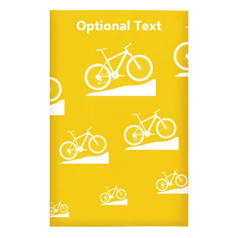Regular (38cm x 25cm) (Mountain Biking Icon) Yellow - Stretch Polyester (Optional Personalised Gift Text)