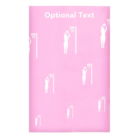 Regular (38cm x 25cm) (Netball Icon) Baby Pink - Stretch Polyester (Optional Personalised Gift Text)