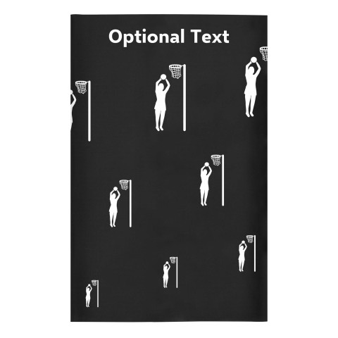 Regular (38cm x 25cm) (Netball Icon) Black - Stretch Polyester (Optional Personalised Gift Text)