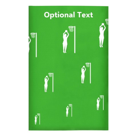 Regular (38cm x 25cm) (Netball Icon) Bright Green - Stretch Polyester (Optional Personalised Gift Text)