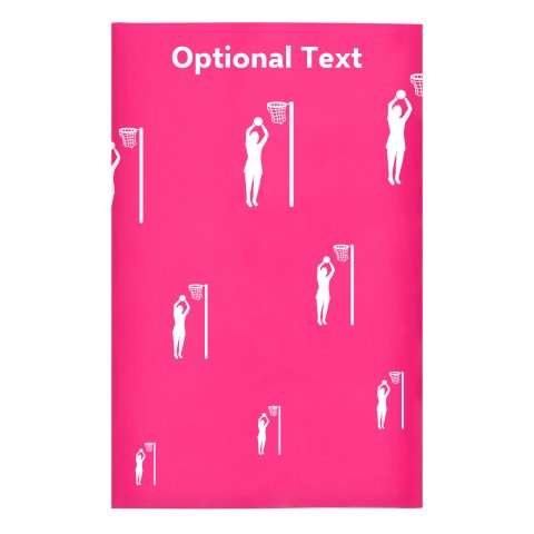 Regular (38cm x 25cm) (Netball Icon) Fuchsia Pink - Stretch Polyester (Optional Personalised Gift Text)