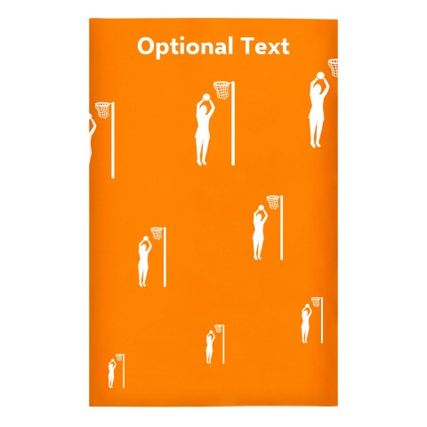 Regular (38cm x 25cm) (Netball Icon) Orange - Stretch Polyester (Optional Personalised Gift Text)