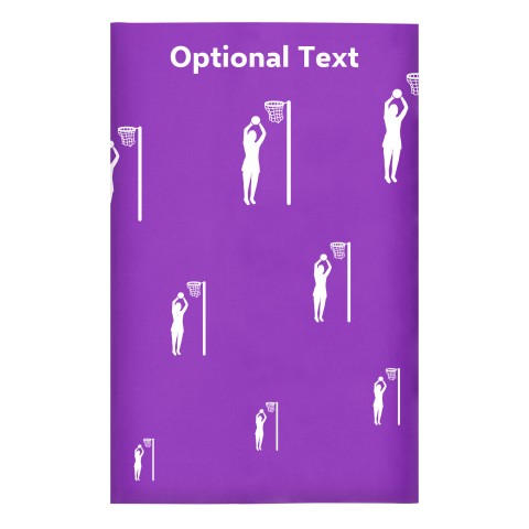 Regular (38cm x 25cm) (Netball Icon) Purple - Stretch Polyester (Optional Personalised Gift Text)