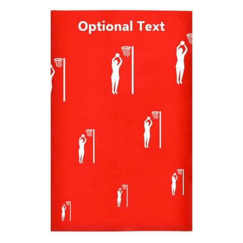 Regular (38cm x 25cm) (Netball Icon) Red - Stretch Polyester (Optional Personalised Gift Text)