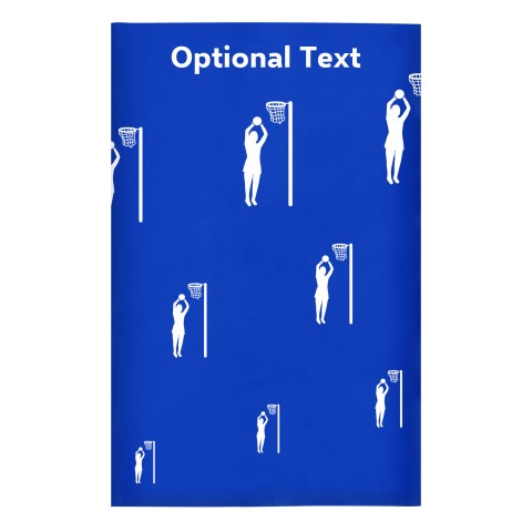 Regular (38cm x 25cm) (Netball Icon) Royal Blue - Stretch Polyester (Optional Personalised Gift Text)