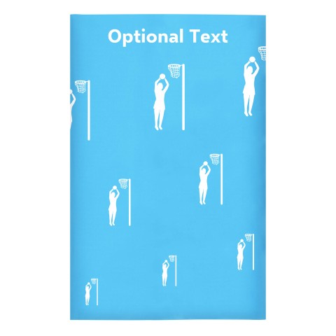 Regular (38cm x 25cm) (Netball Icon) Sky Blue - Stretch Polyester (Optional Personalised Gift Text)