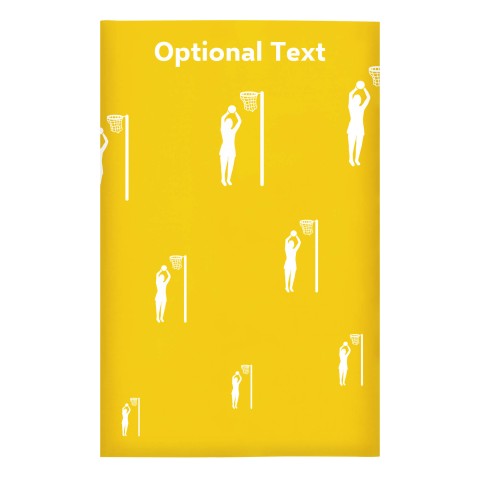 Regular (38cm x 25cm) (Netball Icon) Yellow - Stretch Polyester (Optional Personalised Gift Text)