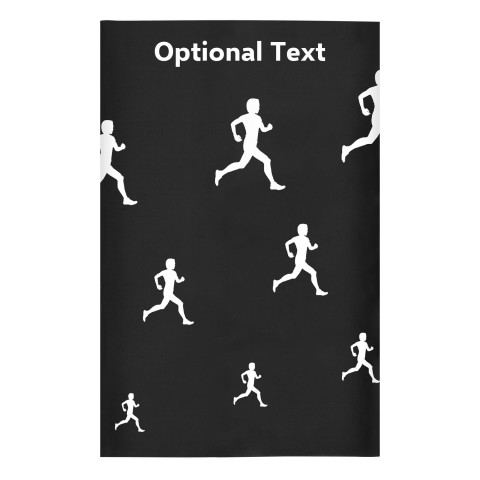 Regular (38cm x 25cm) (Running Icon) Black - Stretch Polyester (Optional Personalised Gift Text)