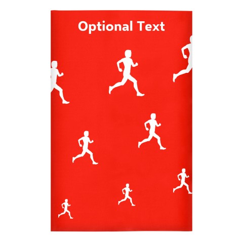 Regular (38cm x 25cm) (Running Icon) Red - Stretch Polyester (Optional Personalised Gift Text)