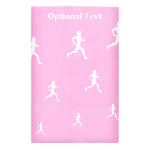 Regular (38cm x 25cm) (Running Icon) Baby Pink - Stretch Polyester (Optional Personalised Gift Text)