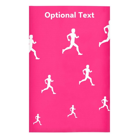 Regular (38cm x 25cm) (Running Icon) Fuchsia Pink - Stretch Polyester (Optional Personalised Gift Text)