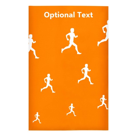 Regular (38cm x 25cm) (Running Icon) Orange - Stretch Polyester (Optional Personalised Gift Text)