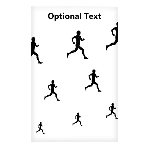 Regular (38cm x 25cm) (Running Icon) White - Stretch Polyester (Optional Personalised Gift Text)