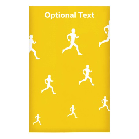 Regular (38cm x 25cm) (Running Icon) Yellow - Stretch Polyester (Optional Personalised Gift Text)