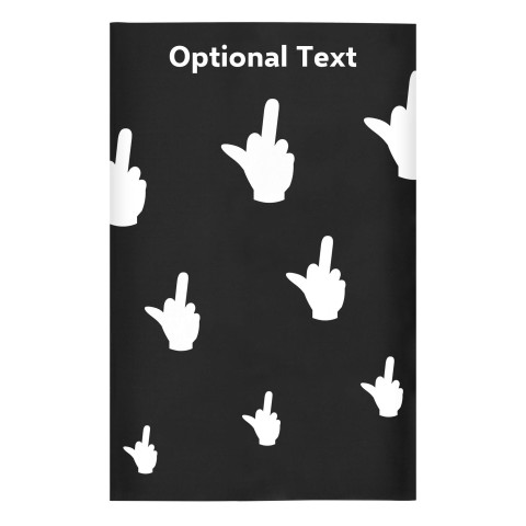 Regular (38cm x 25cm) (Single Finger Icon) Black - Stretch Polyester (Optional Personalised Gift Text)