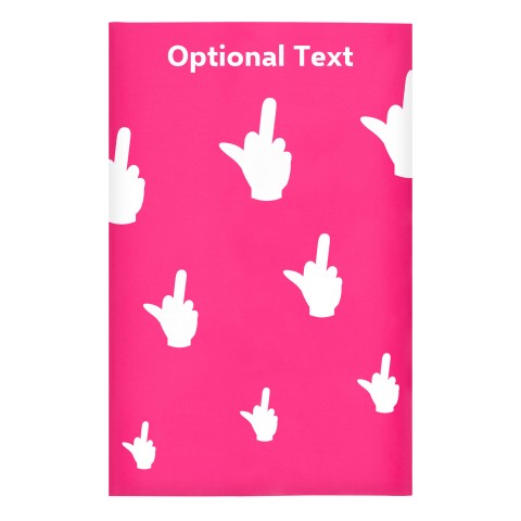 Regular (38cm x 25cm) (Single Finger Icon) Fuchsia Pink - Stretch Polyester (Optional Personalised Gift Text)