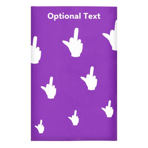 Regular (38cm x 25cm) (Single Finger Icon) Purple - Stretch Polyester (Optional Personalised Gift Text)