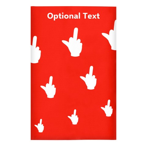 Regular (38cm x 25cm) (Single Finger Icon) Red - Stretch Polyester (Optional Personalised Gift Text)