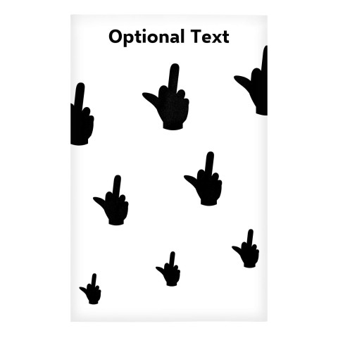 Regular (38cm x 25cm) (Single Finger Icon) White - Stretch Polyester (Optional Personalised Gift Text)