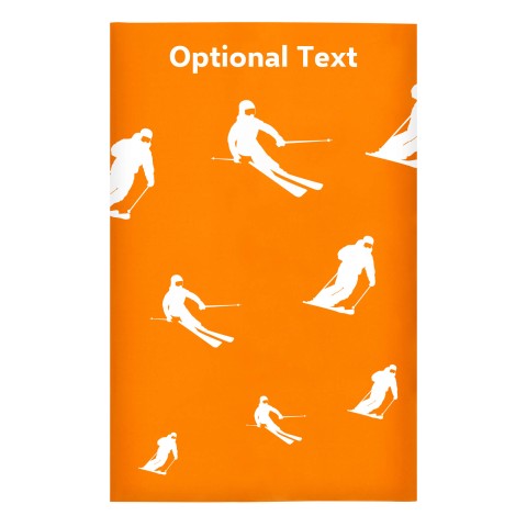Regular (38cm x 25cm) (Skiing Icon) Orange - Stretch Polyester (Optional Personalised Gift Text)