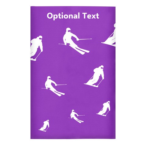 Regular (38cm x 25cm) (Skiing Icon) Purple - Stretch Polyester (Optional Personalised Gift Text)
