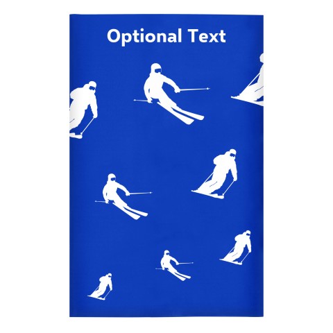 Regular (38cm x 25cm) (Skiing Icon) Royal Blue - Stretch Polyester (Optional Personalised Gift Text)