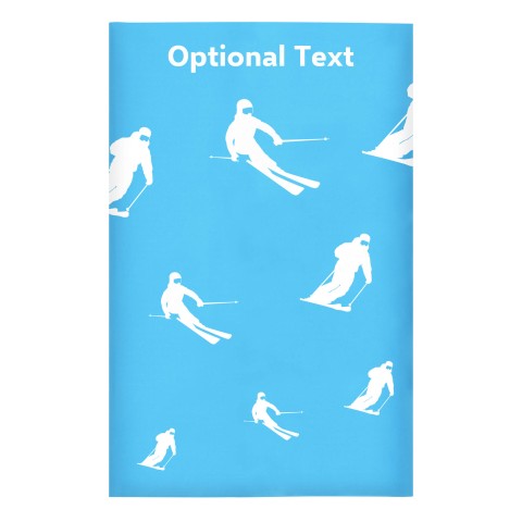 Regular (38cm x 25cm) (Skiing Icon) Sky Blue - Stretch Polyester (Optional Personalised Gift Text)
