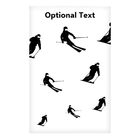 Regular (38cm x 25cm) (Skiing Icon) White - Stretch Polyester (Optional Personalised Gift Text)