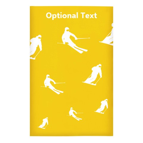Regular (38cm x 25cm) (Skiing Icon) Yellow - Stretch Polyester (Optional Personalised Gift Text)