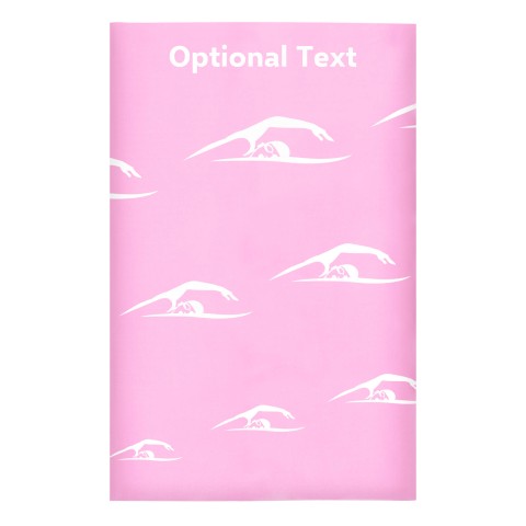 Regular (38cm x 25cm) (Swimming Icon) Baby Pink - Stretch Polyester (Optional Personalised Gift Text)