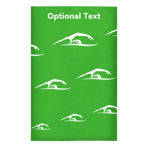 Regular (38cm x 25cm) (Swimming Icon) Bright Green - Stretch Polyester (Optional Personalised Gift Text)
