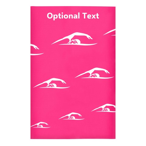 Regular (38cm x 25cm) (Swimming Icon) Fuchsia Pink - Stretch Polyester (Optional Personalised Gift Text)