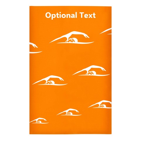 Regular (38cm x 25cm) (Swimming Icon) Orange - Stretch Polyester (Optional Personalised Gift Text)