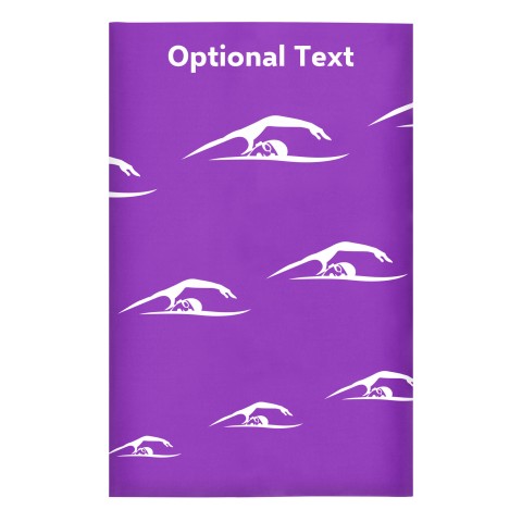 Regular (38cm x 25cm) (Swimming Icon) Purple - Stretch Polyester (Optional Personalised Gift Text)