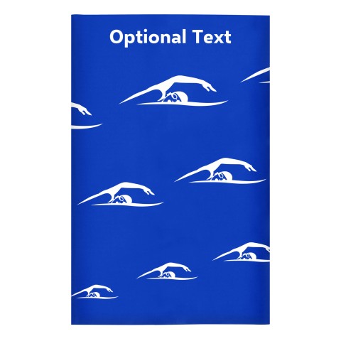 Regular (38cm x 25cm) (Swimming Icon) Royal Blue - Stretch Polyester (Optional Personalised Gift Text)