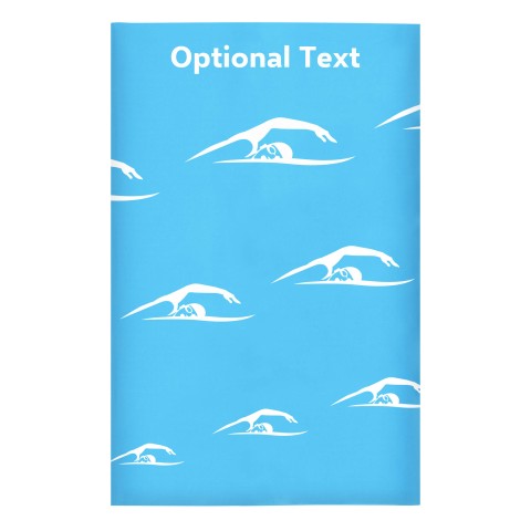 Regular (38cm x 25cm) (Swimming Icon) Sky Blue - Stretch Polyester (Optional Personalised Gift Text)