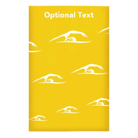 Regular (38cm x 25cm) (Swimming Icon) Yellow - Stretch Polyester (Optional Personalised Gift Text)