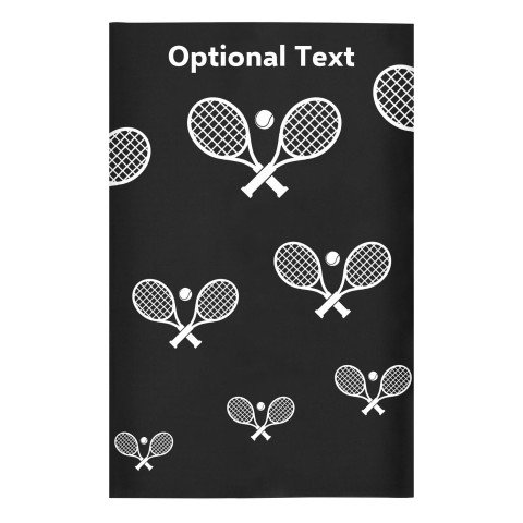 Regular (38cm x 25cm) (Tennis Icon) Black - Stretch Polyester (Optional Personalised Gift Text)