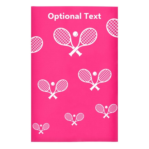 Regular (38cm x 25cm) (Tennis Icon) Fuchsia Pink - Stretch Polyester (Optional Personalised Gift Text)