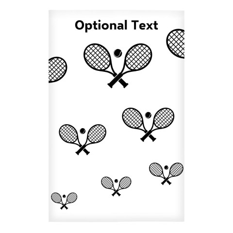 Regular (38cm x 25cm) (Tennis Icon) White - Stretch Polyester (Optional Personalised Gift Text)