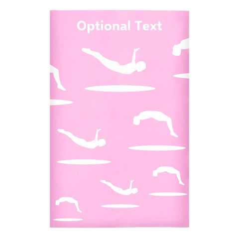 Regular (38cm x 25cm) (Trampolining Icon) Baby Pink - Stretch Polyester (Optional Personalised Gift Text)