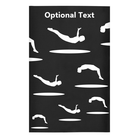 Regular (38cm x 25cm) (Trampolining Icon) Black - Stretch Polyester (Optional Personalised Gift Text)