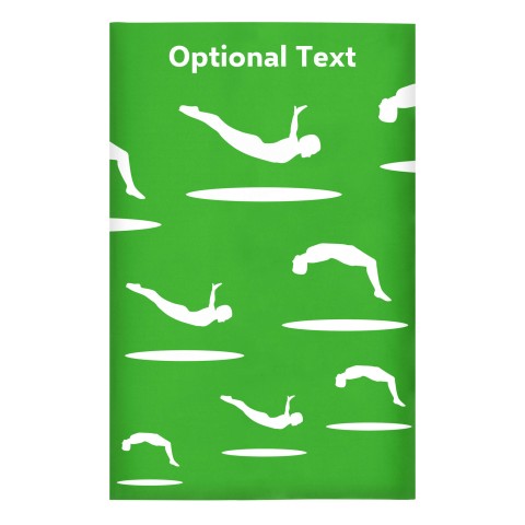Regular (38cm x 25cm) (Trampolining Icon) Bright Green - Stretch Polyester (Optional Personalised Gift Text)
