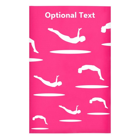 Regular (38cm x 25cm) (Trampolining Icon) Fuchsia Pink - Stretch Polyester (Optional Personalised Gift Text)