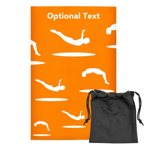 Regular (38cm x 25cm) (Trampolining Icon) Orange - Stretch Polyester (Optional Personalised Gift Text) with Small Black Storage Pouch