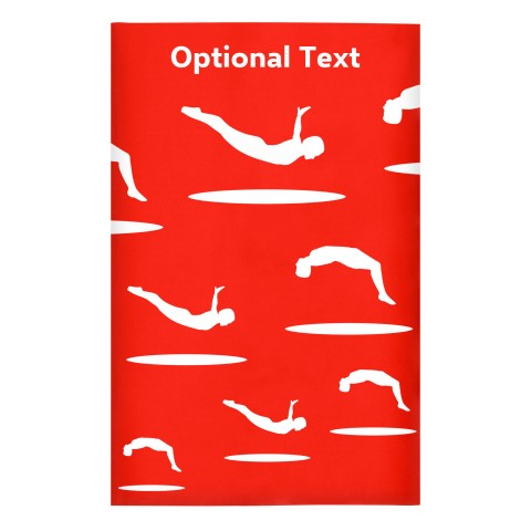 Regular (38cm x 25cm) (Trampolining Icon) Red - Stretch Polyester (Optional Personalised Gift Text)