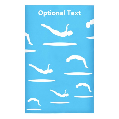 Regular (38cm x 25cm) (Trampolining Icon) Sky Blue - Stretch Polyester (Optional Personalised Gift Text)
